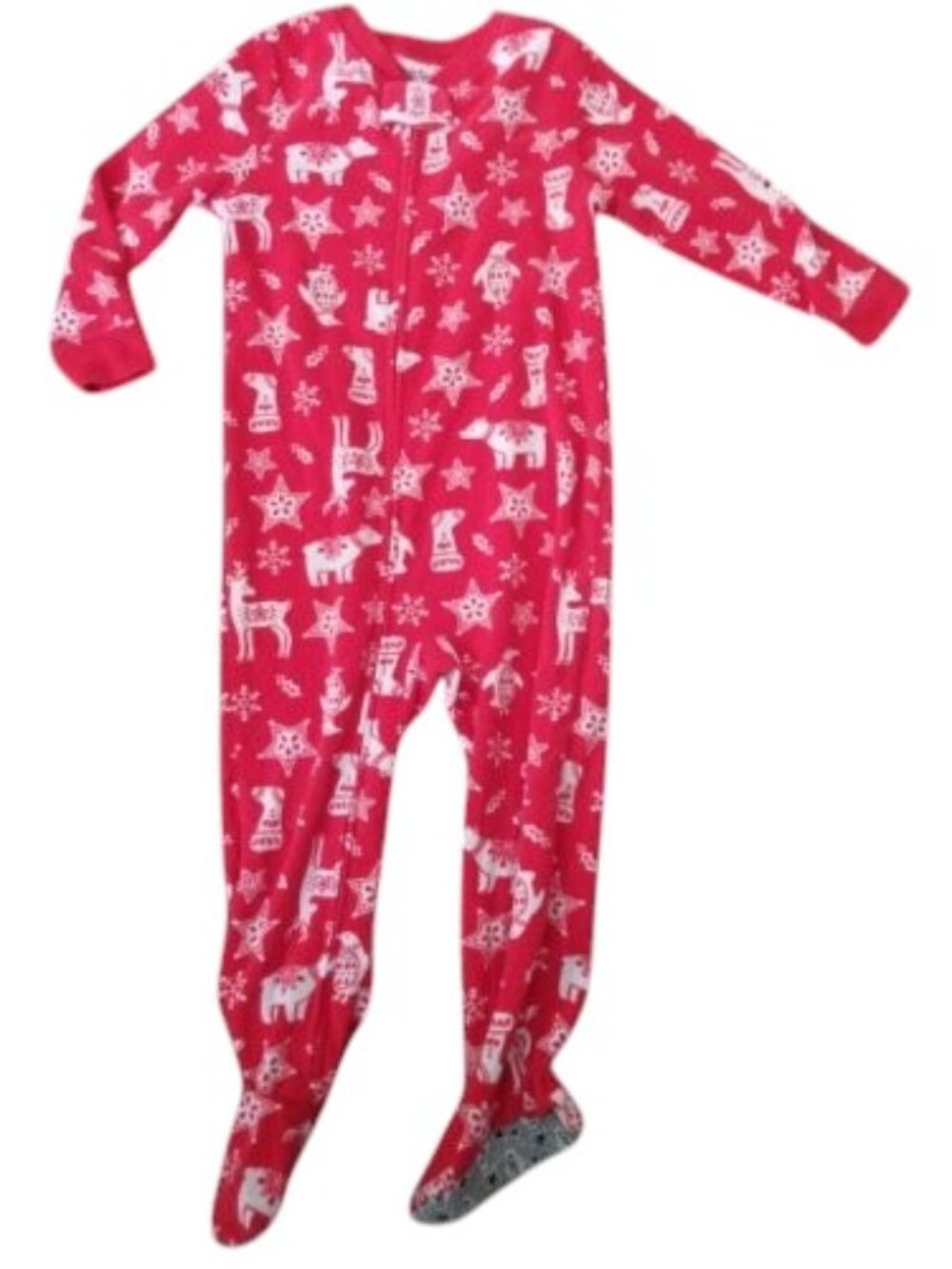 CARTER'S Red Holiday Print Fleece Blanket Sleeper Boys Size 3T
